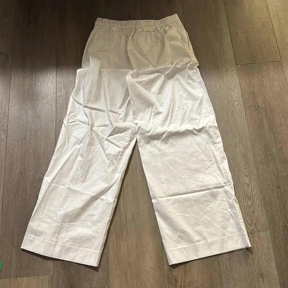 NWT! Banana Republic White Hayden Wide Leg Linen Blend Pull On Pant 🪨